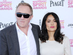 Salma Hayek: Trägt Leder-Outfits für Ehemann
