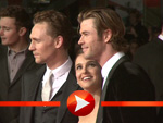 Natalie Portman, Chris Hemsworth und Tom Hiddleston im Berliner Blitzlichtgewitter