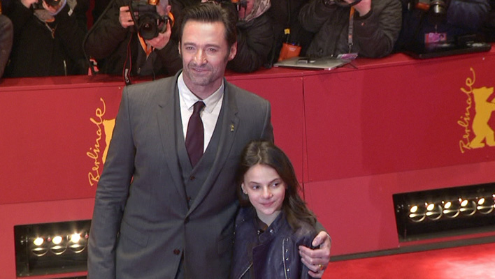 Hugh Jackman und Dafne Keen in Berlin