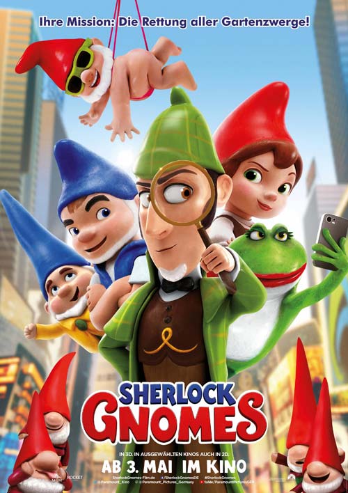 „SHERLOCK GNOMES“ – Verrückte Kuschel-Gartenzwerge und Schlüsselanhänger zu gewinnen!