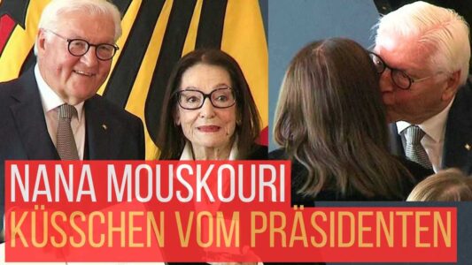 Nana Mouskouri (91): Küsschen und Bundesverdienstkreuz von Bundespräsident Steinmeier