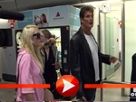 David Hasselhoff Ankunft am Flughafen Tegel in Berlin mit seinen Töchtern