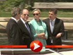 Albert und Charlène von Monaco unternehmen mit Guido Westerwelle eine Dampferfahrt auf der Spree