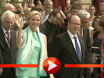 Charlène und Albert von Monaco verlassen das Hotel Adlon