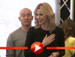 Rupert Sanders, Sam Claflin, Charlize Theron und Kristen Stewart posieren in Berlin
